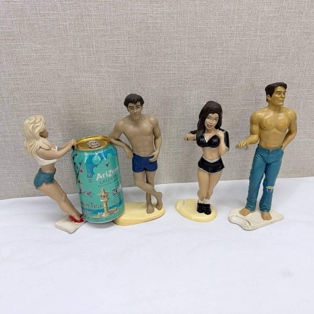 Vintage Ganz Bottoms Up R Demars Beverage Can Holder Figurine Set of 4 Retro